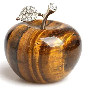 1 buc en-Gros Naturale de Sculptură în Cristal de Ochi de Tigru Apple 45mm Pentru Cadouri Decor Acasă