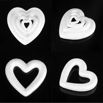 1 buc Mare Nunta Ziua Îndrăgostiților Minge de Spumă Albă Hollow Inima Ornament Meserii în formă de Inimă Pentru DIY Petrecere de Craciun Decor Imagine 0