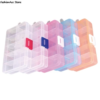 10 Celule De Plastic Cutie De Scule Caz De Bijuterii Inele Ambarcațiuni Organizator Depozitare Margele Mici Chestii Compartimente Containere Machiaj Cutie