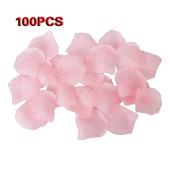100buc Trandafiri Petale de Flori Artificiale pentru Decor Nunta - roz Imagine 0