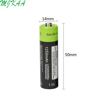 10buc AA Reîncărcabile Baterii de 1,5 V 2A 1250mAh USB de Încărcare a Bateriei de Litiu Bateria Utilizarea Micro USB Cablu de Încărcare