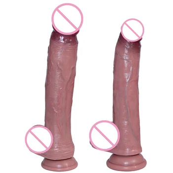11/12v Moale Mare Glandul Vibrator Realist Mare Penis din Silicon ventuza Dick Dop de Fund de G-Spot Vagin Real Om de Vibratoare pentru Femei