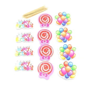 12buc/Set Fericit Ziua de naștere Tort Toppers Pentru Copii Petrecere de Nunta Decor Rainbow Rață Inima Cupcake Toppers 7 Modele Pentru a Alege Imagine 0