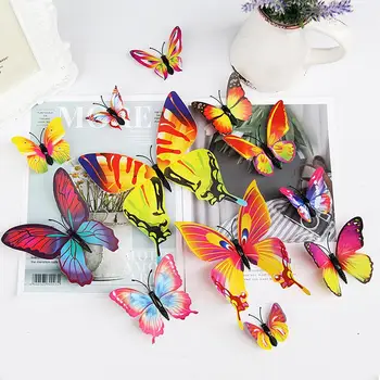 12PCS Fluture Decor autocolante Fluturi Decorative Pentru Petrecerea de Ziua de Alimentare 3D butterfly Tematica Parti Decor Nunta Imagine 0