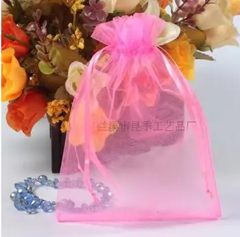 13x18 cm fir roz bijuterii cadou geanta plic husă pentru Nunta Imprimarea pe Eticheta de 100 / lot en-Gros