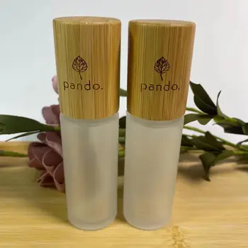 150ml sticlă Mată lotiune de sticle cu bambus pompa de capace de ambalaje cosmetice set container de sticlă pompa de sticla de bambus spray de sus 5oz