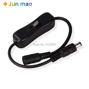 1buc 5.5*2.1 mm DC Plug Conector Comutator on/off Negru LED Benzi Fir Comutator Cablu Pentru SMD 5050 3528 Singură Bandă de Culoare