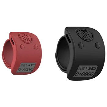 2 buc Mini LCD Digital Electronic Deget Inelul de Mâna Tally Counter 6 Cifre Reîncărcabilă Contoare Clicker-Red & Black