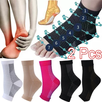 2 buc Picior Anti-Oboseala Glezna Ciorap Suport de Relief Dureri de Compresie Sosete pentru Barbati Femei Șosete Sport Funcționare Picior Maneca Șosete Imagine 0