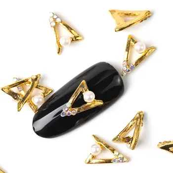 2019 noi 10 bucati de cristal luminos de unghii pearl stras aliaj de Unghii Arta decoratiuni glitter 3D DIY Perla unghii bijuterii pandantiv