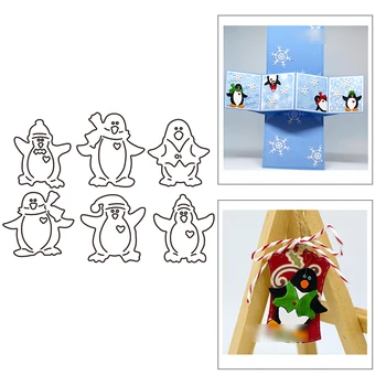 2021 Noi de Crăciun Pălărie și Eșarfă Pinguin Tăiere a Metalelor, Matrițe, Pentru DIY Meșteșug a Face Felicitare Scrapbooking Clar Timbre Set