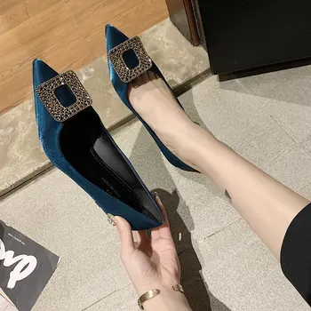 2022 Noile Pompe De Metal Pietre De Nunta Pantofi Sexy, Pantofi Cu Toc Inalt Pentru Femei Partid Pantofi De Piele De Căprioară Femei Tocuri Femei Pantofi Cu Toc Imagine 0
