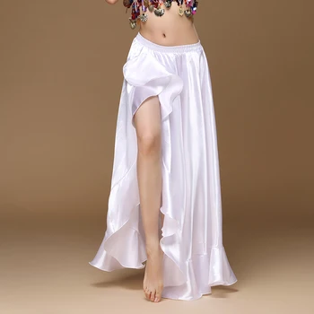 2023 Nou Dans din Buric Partea Trăgând Lung din Satin Fusta lady belly dance fuste Femei Sexy Oriental Belly Dance Fusta