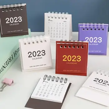 2023 Simplu Culoare Solidă Calendar De Birou Desktop Decor Creativ Mesaj Mini Calendar Pentru Organizarea De Planificare