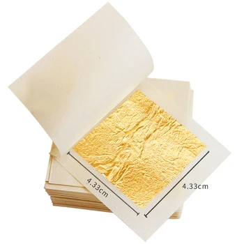 24K 99% Foita de Aur Real Folie de Aur 10buc 4.33x4.33cm pentru meșteșugul Comestibile Tort de Decorare foiță de Aur Comestibilă Aurire Hârtie