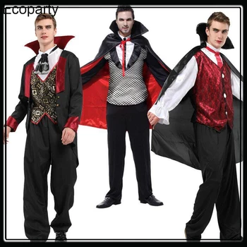 3 Bărbați Stil Vampir Cosplay Costum Film Contele Dracula Rol Uniformă Costum de sex Masculin Carnaval de Halloween Paști Petrecere Fancy Dress Up