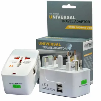 3 de Călătorie* Adaptor Priza Toate Într-Un singur Convertor Incarcator Universal la nivel Mondial NE-a UNIT UA UE Electrice de Alimentare USB-Adaptor Priza
