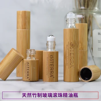 3 ml 5 ml 10 ml Sticle de Parfum Natural de Bambus, Lemn, Sticlă Rola Pe Sticle Cu Bambus Capac din Metal cu Role Esențiale Role Pe Sticle Imagine 0