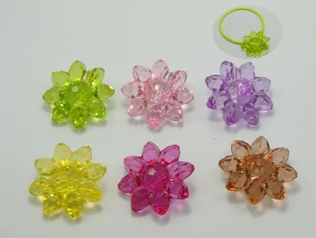 30 de Amestecat Culori Acrilice Transparente de Floarea-soarelui Butonul Margele 29mm