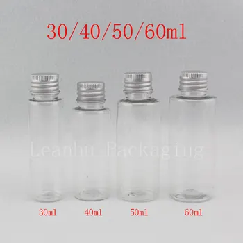 30 ml 40 ml 50 ml 60 ml gol transparent sticle de cosmetice din aluminiu cu capac , transparent călătorie dimensiune sticla de plastic cu capac sigilat flacon