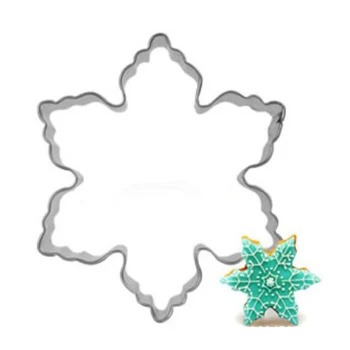 3D Fulg de nea Crăciun Cookie-Cutter din Oțel Inoxidabil Biscuit Cuțit de Bicarbonat de Fructe Bucătărie Mucegai Relief de Imprimare  Imagine 0
