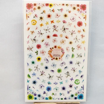 3D Nail Sticker Design Interesant Folie de Unghii Florale Mici Flori de Crin Auto-Adeziv Autocolant pentru Manichiura Nail Art Decor