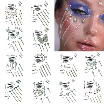 3D Sexy Lacrimă Ochi Autocolant Acrilice Fluture Diamant Machiaj de Petrecere Autocolant Femeie Tatuaj Ochi de Cristal Autocolant en-Gros