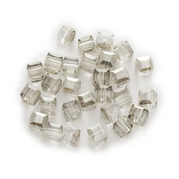 50 Bucata Transparent Gri Taie Fatetate de Cristal de Sticlă Pătrat Margele Pentru Bratara Handmade Coliere Bijuterii DIY Face 4-8mm