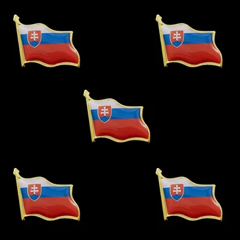 5PCS Slovacia Naționale Țară Steag Fluturând Pin Broșă Colectie de Pin Rever Steagul Țării Insignă de Metal