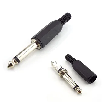 6,35 mm / 6.5 mm 2 Pol Mono Amplificator de sex masculin jack Conector 6.35 / 6.5 2 Pini Microfon jack plug-in piese Audio t1