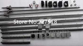 6 seturi liniare feroviar SBR16 L300/1500/1300mm+SFU1605-1350/1550/1550/350 mm șurub cu bile+4 BK12/BF12+4 DSG16H piuliță+4 Cuplaj pentru cnc