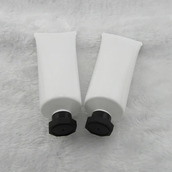 80 ml 50pcs alb lucios tub de plastic / negru spirala octogonal pac / emulsie crema tub / PE cosmetice, ambalaje, sticle goale