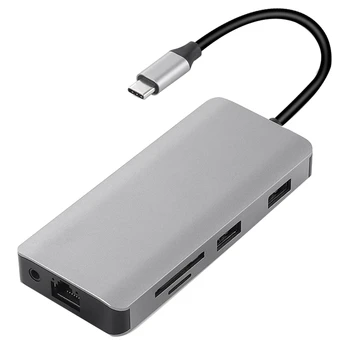 9 În 1 Tip C Hub Stație de Andocare Pentru Notebook HUB Multifuncțional HDMI-Convertor Tip C 3.1 Splitter USB C HUB
