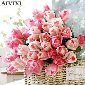 9pcs/lot 8 culori de trandafir Proaspete Flori Artificiale Atingere Real a crescut FlowersHome decoratiuni pentru DIY Petrecere de Nunta sau Ziua de nastere 45cm