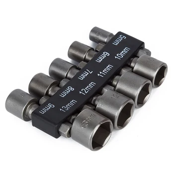 9pcs/set 5 mm-13 mm 1/4 Inch prindere Hexagonal Socket Maneca Duze Nut Driver Bit Set Burghiu Adaptor Hex Scule electrice