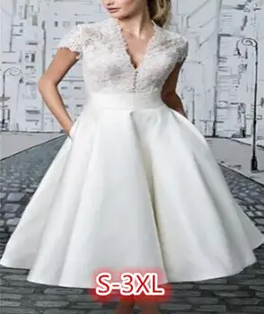 Alb Dantelă simplu V-gât lung și Mediu secțiunea Formale rochie de petrecere retro Elegant Halat de serată 2021 rochie Nouă Imagine 0