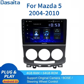 Android 10 Radio Auto pentru Mazda 5 Stereo 2005 2006 2007 2008 2009 2010 Built-in GPS-ul RDS WIFI Bluetooth 5 Carplay HD IPS cu 1280*720