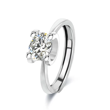 Argint 925 Inele 3ct stil Clasic Bijuterii cu Diamante 9mm Moissanite Reglabil Petrecere de Nunta Aniversare Inel Pentru Femei Imagine 0