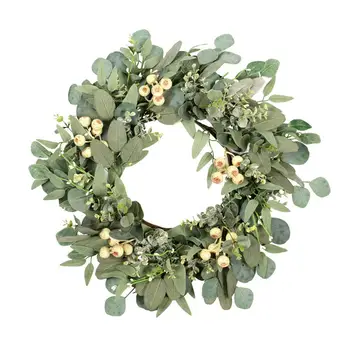 Artificial Verde Frunze de Eucalipt Coroană de flori în aer liber Ornamente pentru Usa de Perete Fereastra Fermă Decor