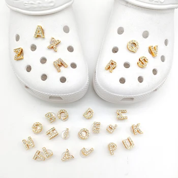 Aur O-Z Litere Pantofi Cataramă Alfabetul englez Pantofi de Flori Clasic de Moda Diamant Pantofi Farmece Copii Cadou Pantofi DIY Decorare