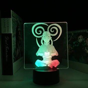Avatar The Last Airbender Figura Anime Aang LED Lumina de Noapte pentru Cadou de Ziua Decor Dormitor pentru Două Ton Colorat Manga Lampă cu LED-uri
