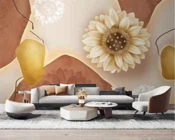 beibehang papel de parede Personalizate new Nordic de lux, plante și flori de Floarea-soarelui TV tapet de fundal de hârtie de perete