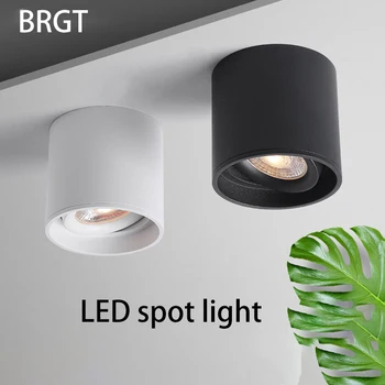 BRGT Spoturi cu Led-uri Montate pe Suprafață corp de Iluminat Camera de zi Tavan Alb Focos Lumina Nordic de Iluminat Pentru Bucătărie Culoar AC85-265V