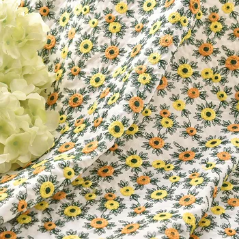 Broderie galben floare floral ramie țesătură de bumbac lenjerie de pat din bumbac tesatura manual diy sac haine Japoneze Ins