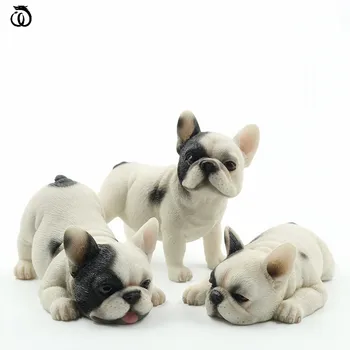 Bulldog Francez Statuie De Simulare Câine Model Figurine De Animale Arta Sculpturii Rasina De Artizanat Decor Acasă Accesorii Auto Masă Ornament