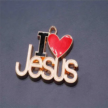 Catolic Isus Pește Medalie De Moda Îl Iubesc Pe Isus Medalie,