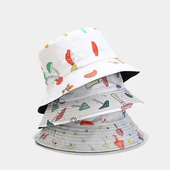 Ciuperci nou față-verso pescar capac de moda pentru bărbați și femei în aer liber, bazin Capac de protecție solară pălărie Pălărie de Ciuperci de Vară Pălărie de sex Masculin Imagine 0