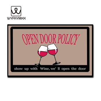 Crăciun Preș Preș Politica ușilor Deschise Show Cu Vin,Vom Deschide Ușa Suport din Cauciuc Anti-Alunecare 30. x 18, 6mm Imagine 0