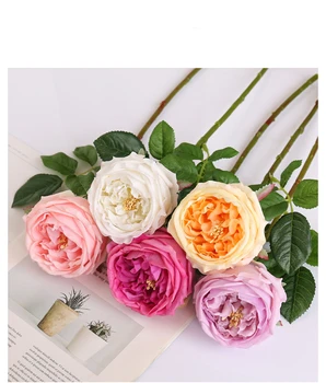 Culoare Multi Trandafiri Artificiale 6 Bucati Ziua Îndrăgostiților Cadou de Nunta de Decorare Ziua de nastere Acasa Ornament Artificiale Flori False Imagine 0