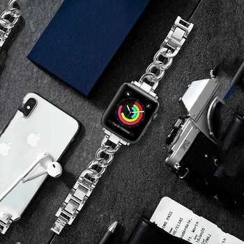 Curea pentru Apple Watch SE 6 5 4 40mm 44mm trupa Brățară din Oțel Inoxidabil pentru Iwatch Seria 6 5 4 3 38mm 42mm Watchbands wristbelt